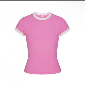 Skims Pink Ringer T shirt NWT